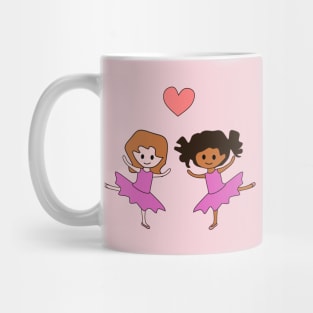 2 Cute Ballet Dancer Girls in Pink Tutus Mug